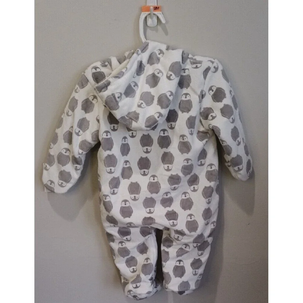 Carters Just One You Infant Unisex White Coverall Penguins Baby Bunting Pram 9M